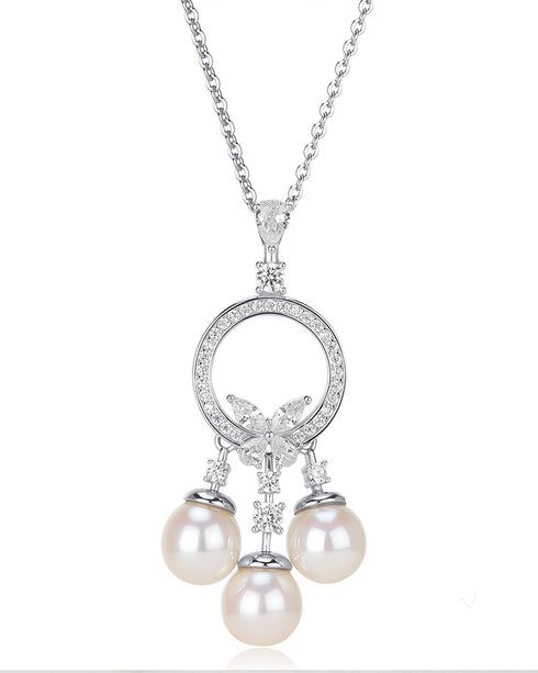 Dreamcatcher Three Pearls Pendant Necklace - House Of Pearls
